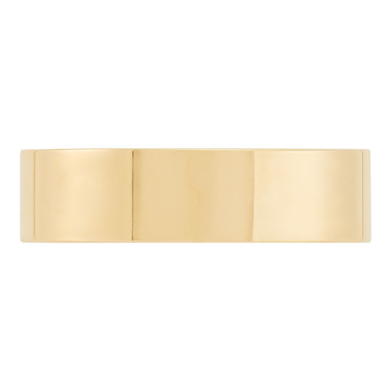 Yellow Gold Polished Pipe Comfort Fit 6mm Band 18K image number 2