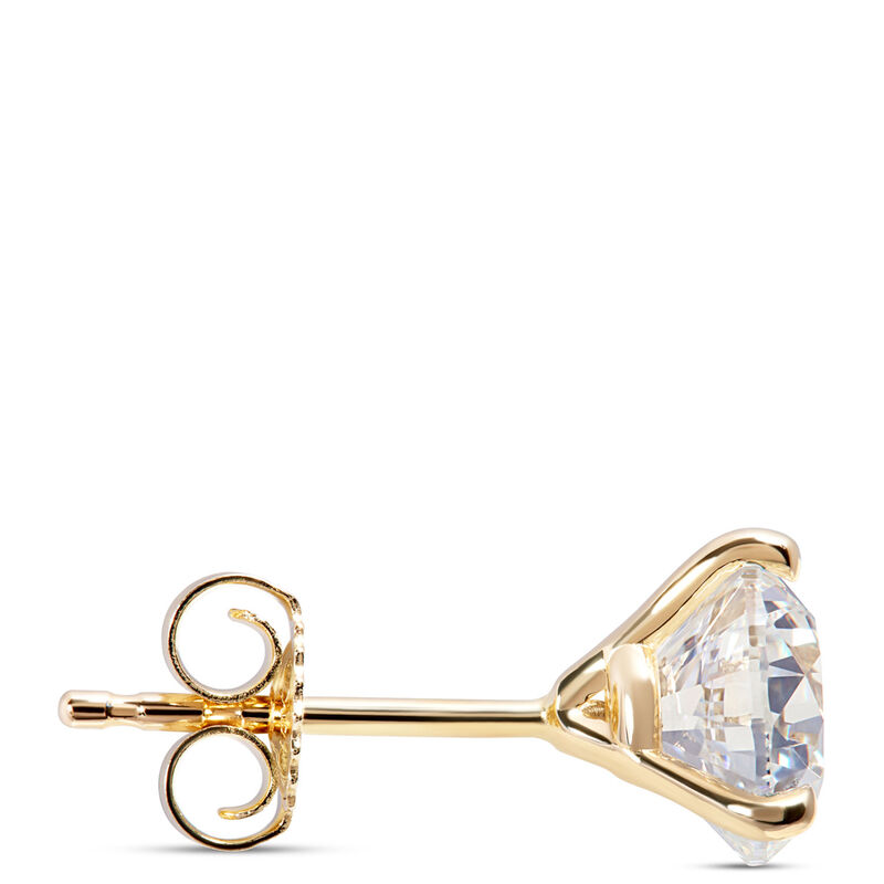Classic Round Diamond Studs, 2 Total Carat Weight, 14K Yellow Gold image number 1