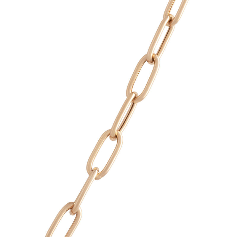 Rose Gold Toscano Oval Paperclip Chain Necklace 14K, 20" image number 1