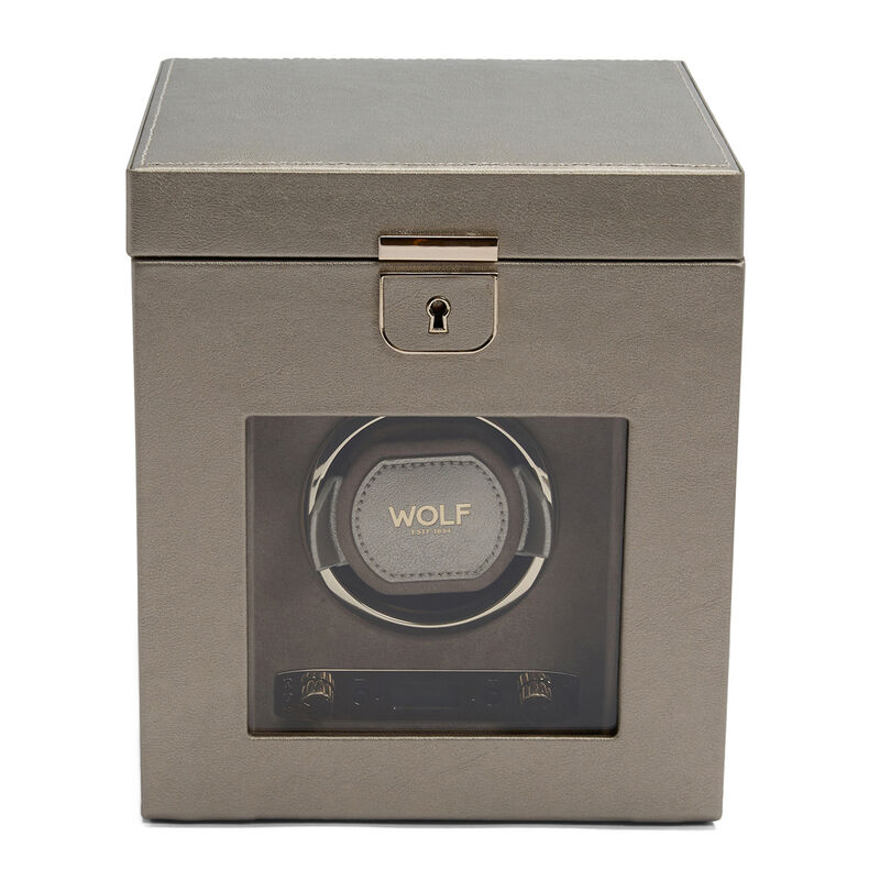 WOLF Palermo Single Watch Winder with Jewelry Storage image number 0