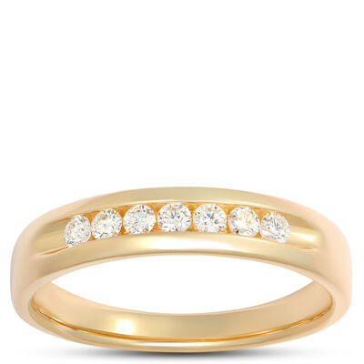 Classic Channel Set Diamond Band, ⅓ Total Carat Weight, 14K Yellow Gold