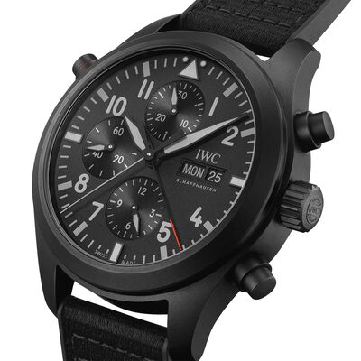 IWC Pilot&rsquo;s Watch Double Chronograph TOP GUN Ceratanium&reg; Black Dial Watch, 44mm