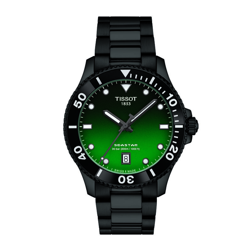 TISSOT Seastar Green Dial Watch, 40mm image number 0