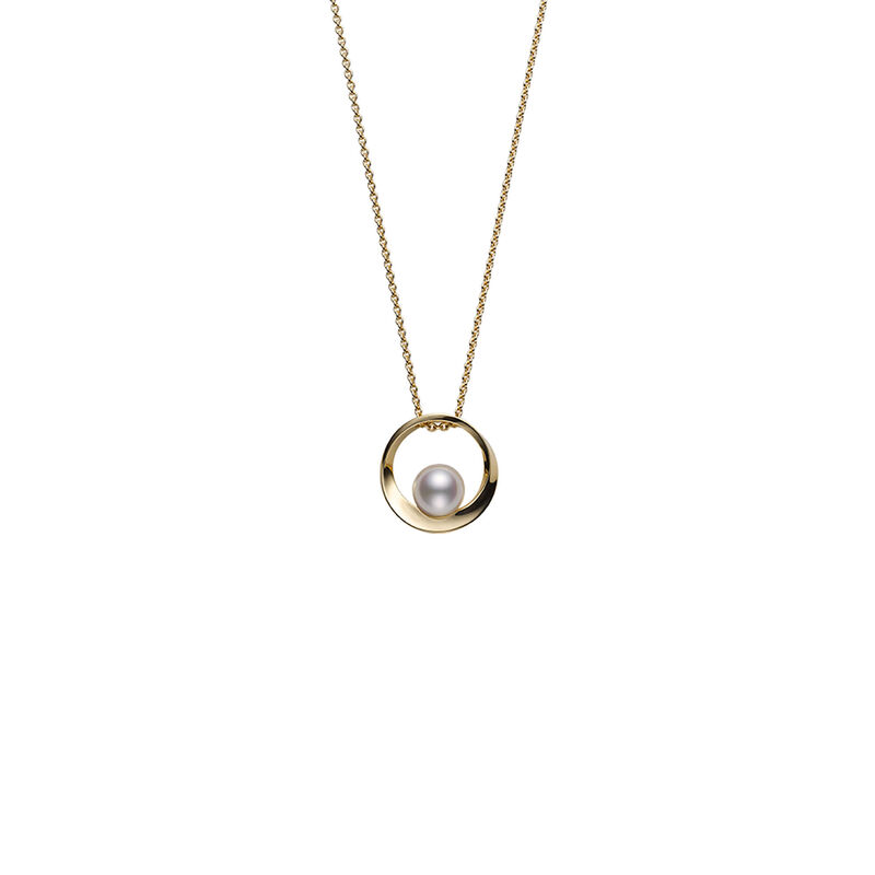 Mikimoto Akoya Cultured Pearl Circle Pendant, 18K Yellow Gold image number 0