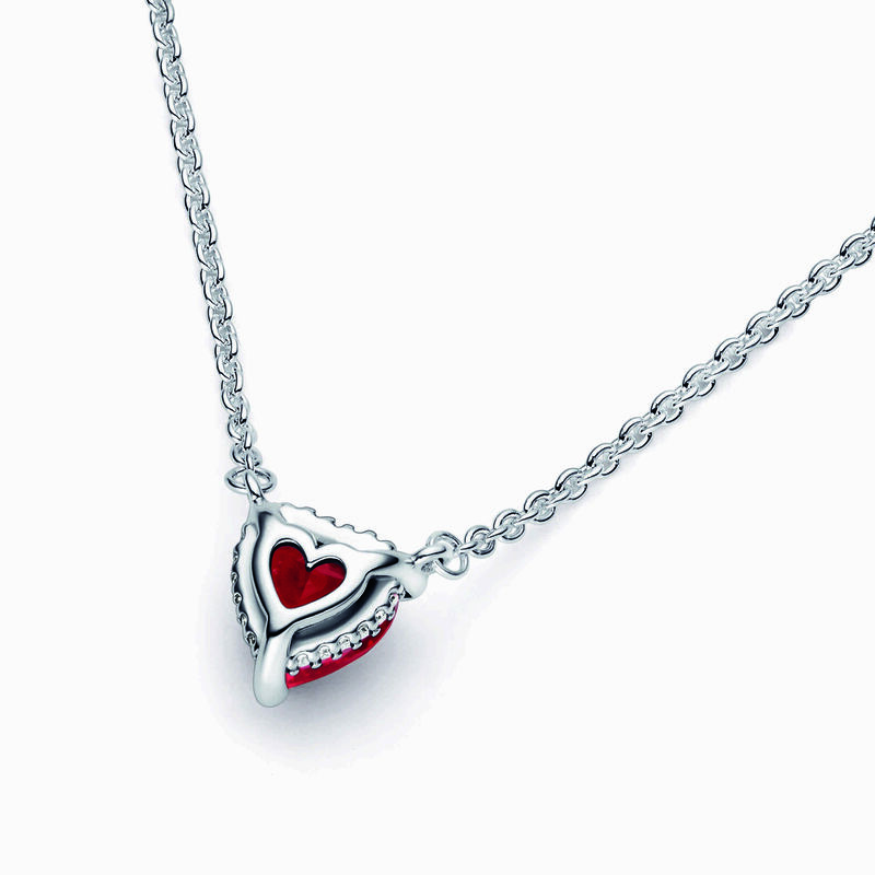 Pandora Sparkling Heart Halo Pendant Collier Necklace image number 1