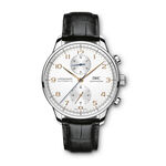 IWC Portugieser Silver Dial Gold Detailed Chronograph Watch