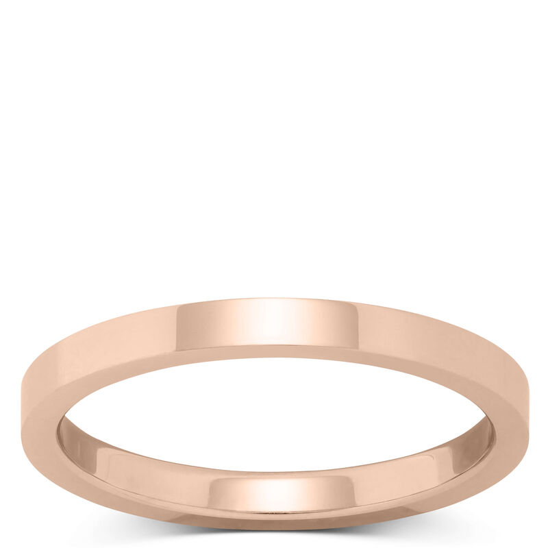 Rose Gold Polished Pipe Comfort Fit 2mm Band 18K image number 0