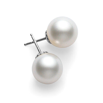 Mikimoto 7MM Akoya Cultured Pearl Earrings AAA, 18K