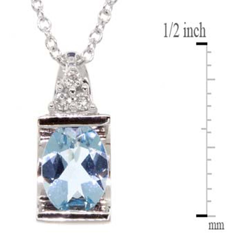Aquamarine & Diamond Pendant 14K image number 4