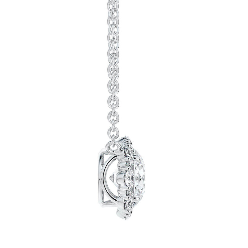 De Beers Forevermark Floral Halo Diamond Necklace 18K image number 3
