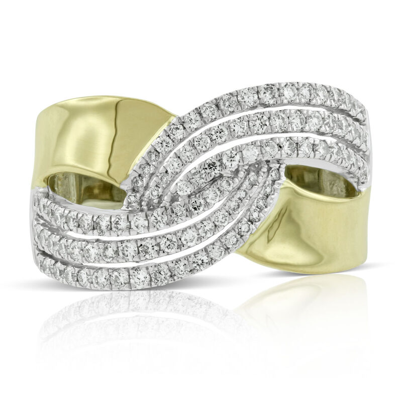 Diamond Crossover Ring 14K image number 1