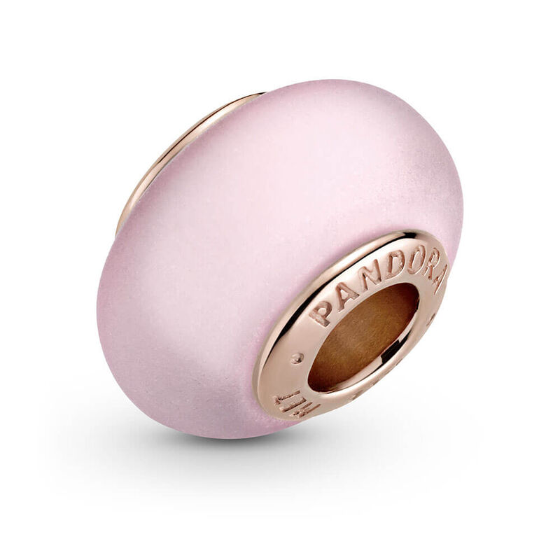 Pandora Matte Pink Murano Glass Charm image number 4