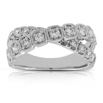 Diamond Crossover Band 14K