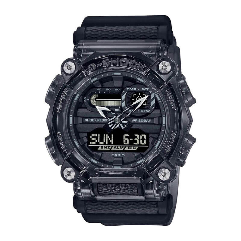 G-Shock Transparent Gray Resin Analog Digital Watch, 50mm image number 1
