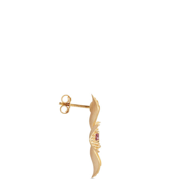 Toscano Flower-Shaped Amethyst Earrings, 14K Yellow Gold