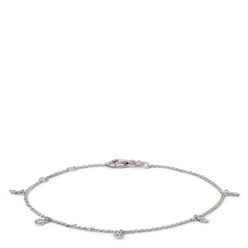Classic Round Diamond Station Bracelet, 1/10 Carat Total Weight, 14K White Gold image number 0
