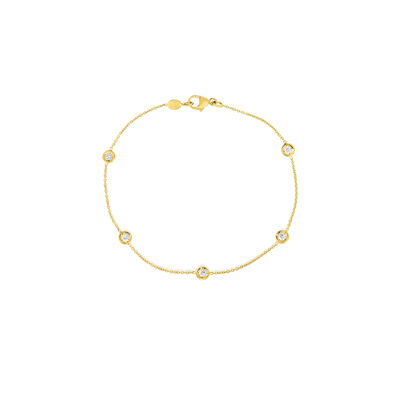 Roberto Coin 18K Yellow Gold Diamonds By The Inch Five Station Bracelet