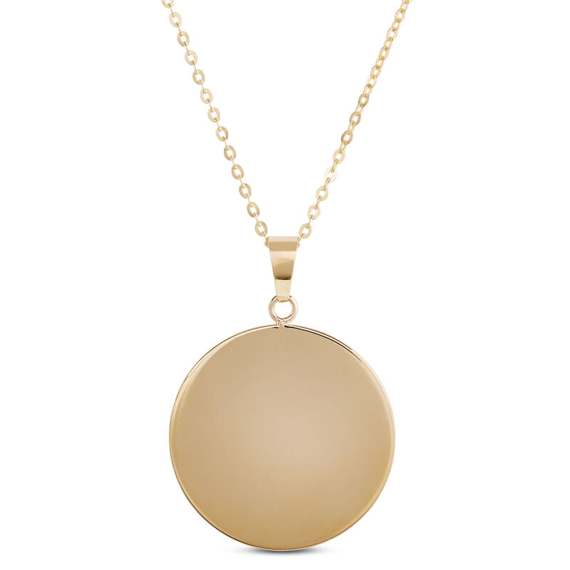 Engravable Disc Pendant Necklace, 14K Yellow Gold image number 0