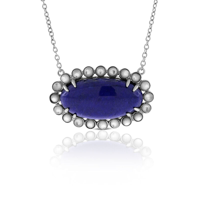 Lisa Bridge Lapis & Mother of Pearl Necklace image number 1