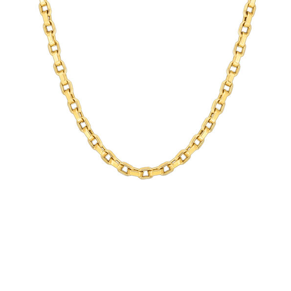 Roberto Coin 18K Yellow Gold Designer Gold Square Link Necklace, 22″