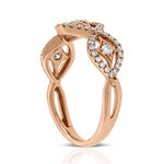 Rose Gold Diamond Wave Ring 14K