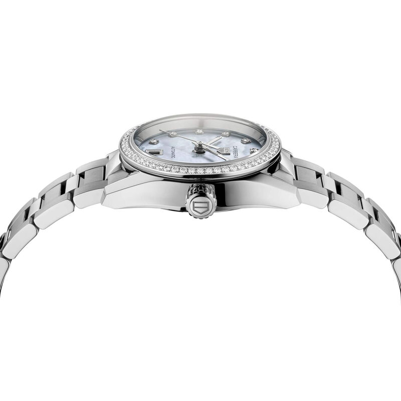 TAG Heuer Carrera Date Watch Mother of Pearl Dial Steel Bracelet, 29mm image number 2