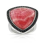 Lisa Bridge Rhodochrosite & Black Sapphire Ring