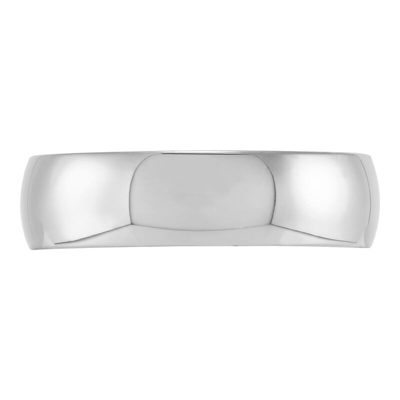 White Gold Polished Rounded Comfort Fit 6mm Band 18K image number 1