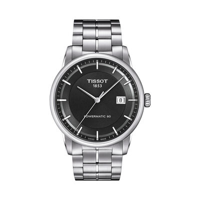 TISSOT Luxury Black Dial Watch, 41mm