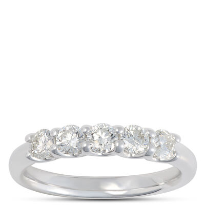 Round Diamond Anniversary Band, 14K White Gold