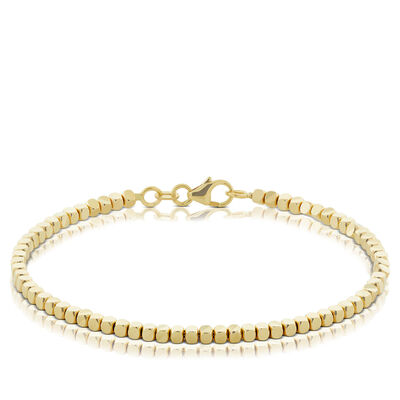 Adjustable Diamond Cut Bead Bracelet 14K