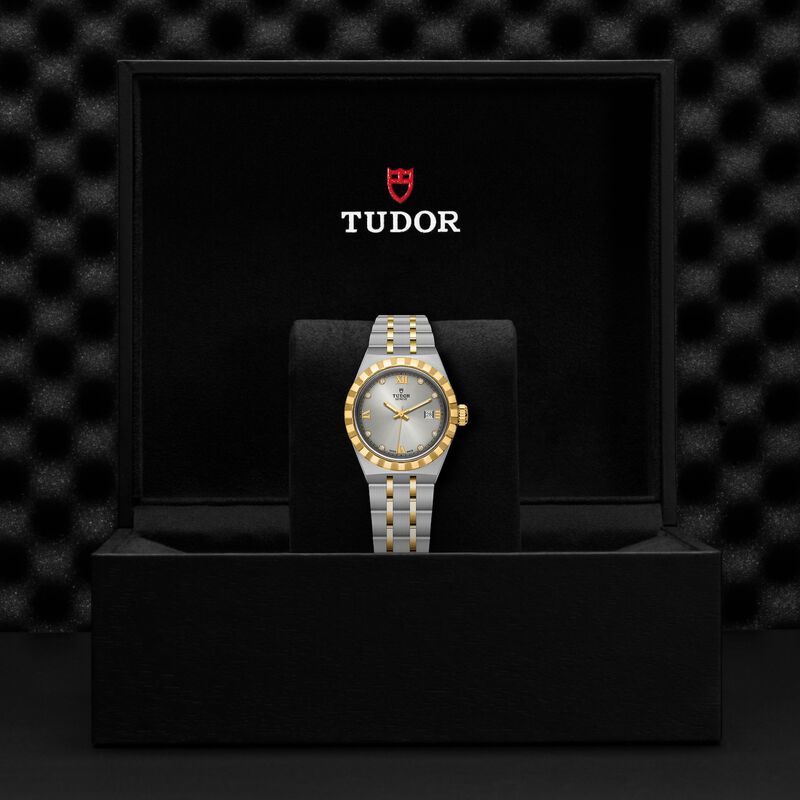 TUDOR Royal Watch Steel Case Silver Dial Steel and Gold Bracelet, 28mm image number 4
