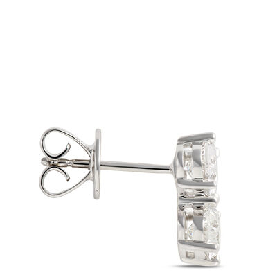 Oval Diamond Earrings, 2-&frac34; Total Carat Weight, 18K White Gold