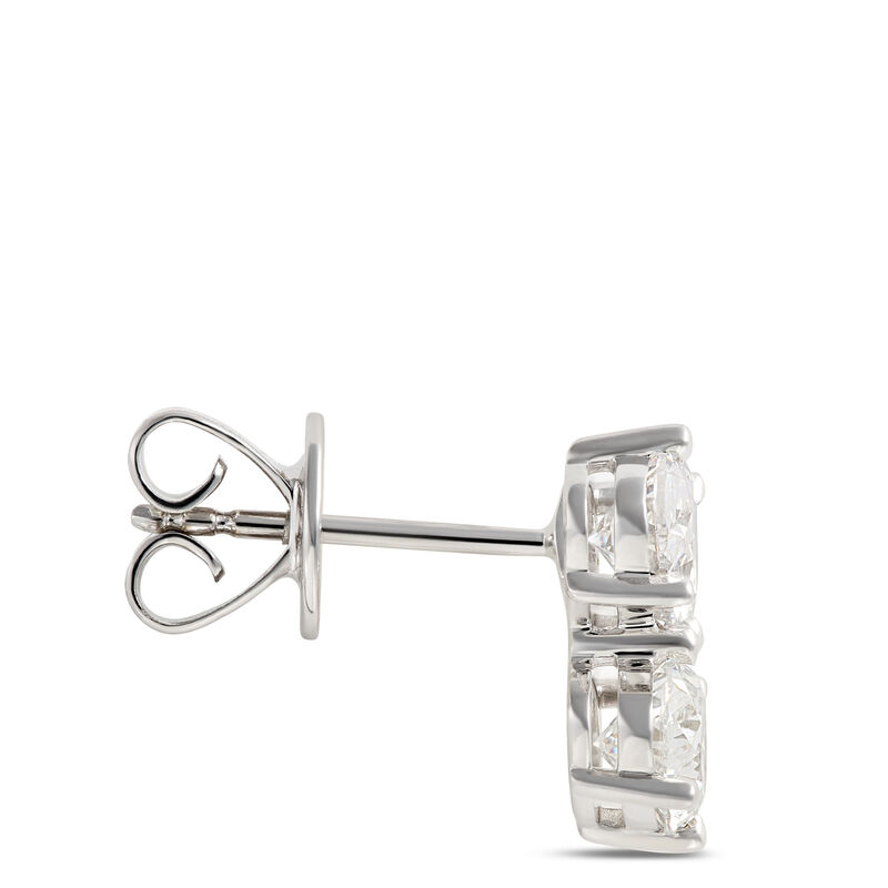 Oval Diamond Earrings, 2-&frac34; Total Carat Weight, 18K White Gold image number 1