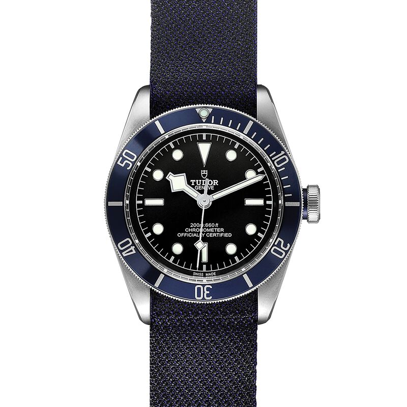 TUDOR Black Bay Watch, Steel Case Black Dial Blue Fabric Strap, 41mm image number 2