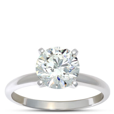 Ikuma Diamond Solitaire Engagement Ring 14K White Gold