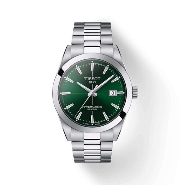 Tissot Gentleman Powermatic 80 Watch Steel Case Green Dial, 40mm