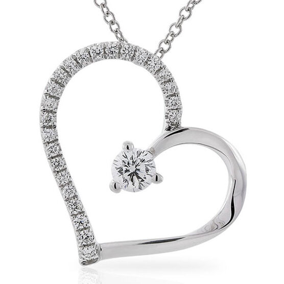 Ben Bridge Signature Diamond Heart Necklace 18K