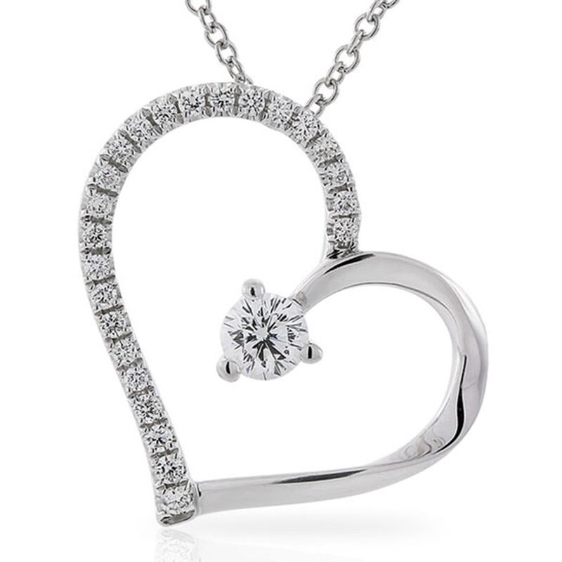 Ben Bridge Signature Diamond Heart Necklace 18K image number 0