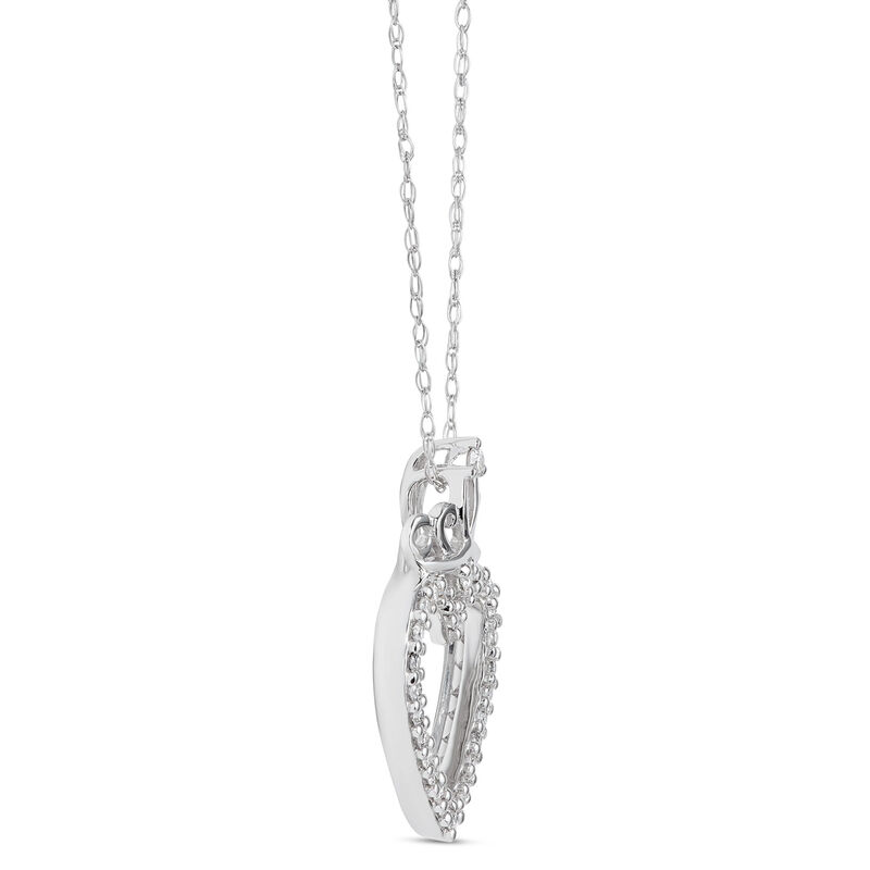 Diamond Heart & Crown Necklace 14K image number 1