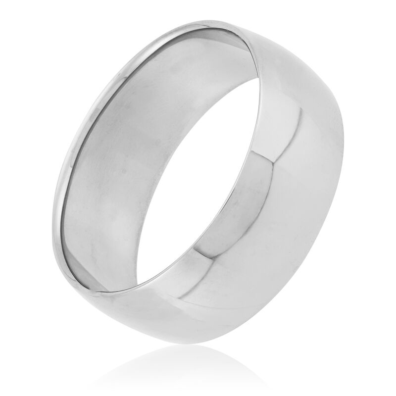 Polished Rounded 8mm Band in Platinum image number 0