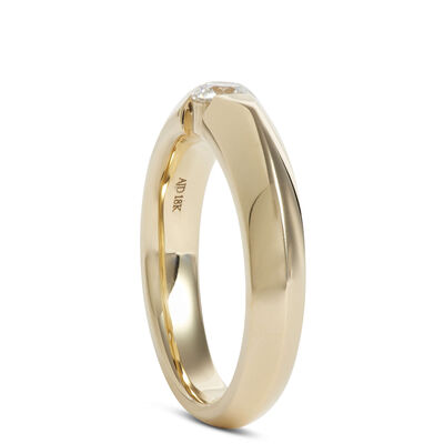 Knife Edge Diamond Ring, 18k Yellow Gold