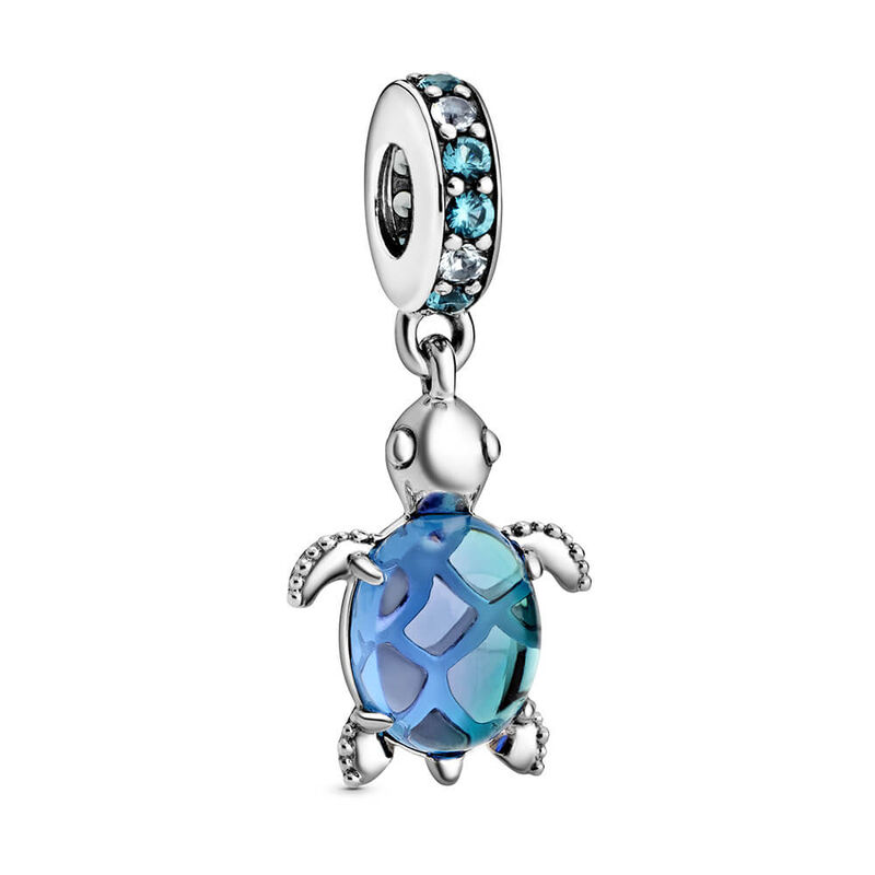Pandora Murano Glass & Crystal Sea Turtle Dangle Charm image number 0
