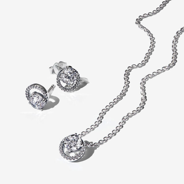 Pandora Sparkling Round Halo Jewelry Gift Set
