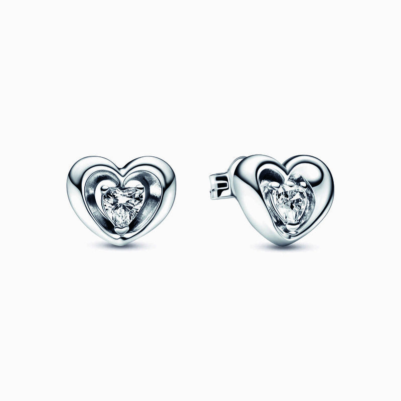 Pandora Radiant Heart & Floating Stone Stud Earrings image number 0