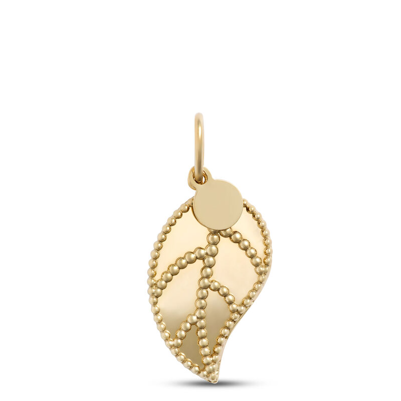 Toscano Shiny Leaf Charm, 14K Yellow Gold image number 0
