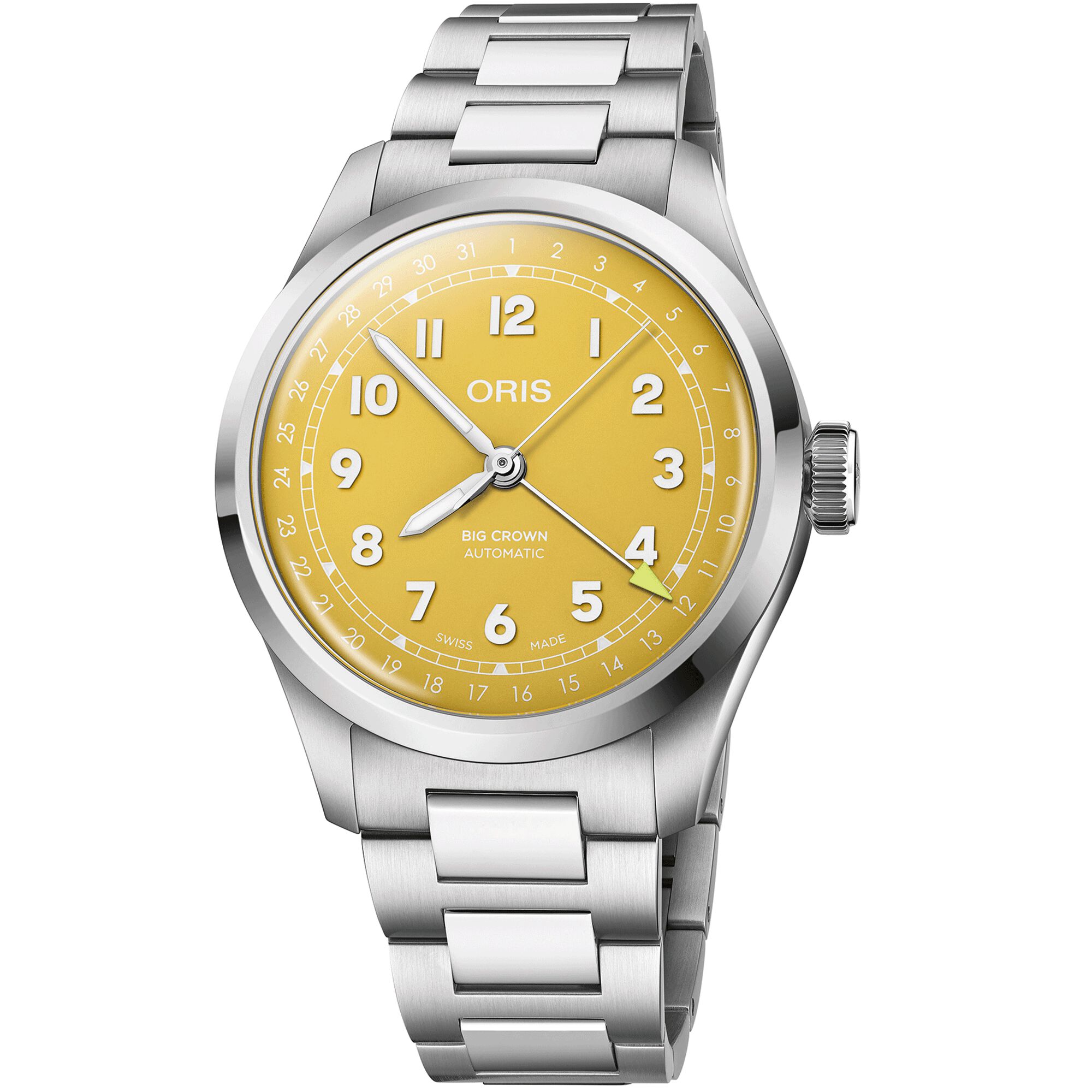 Oris Big Crown Pointer Date Yellow Dial Watch, 40mm