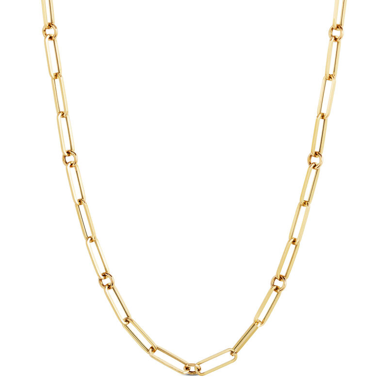 Roberto Coin Designer Gold Fine Paperclip Chain Necklace 18K image number 0