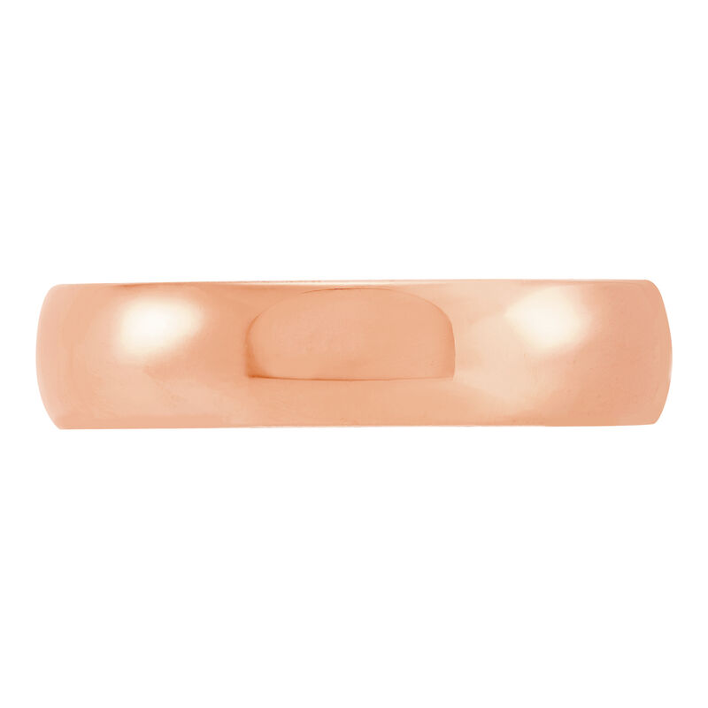 Rose Gold Polished Rounded 5mm Band 14K image number 2