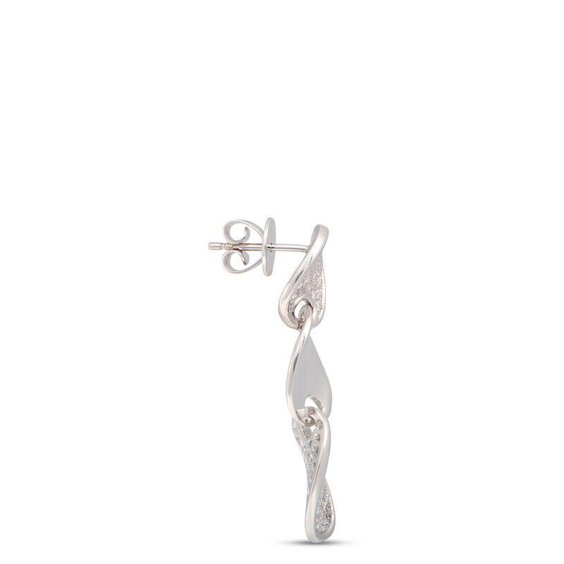 Pave Diamond Dangle Earrings, &frac34; Total Carat Weight, 14K White Gold image number 1